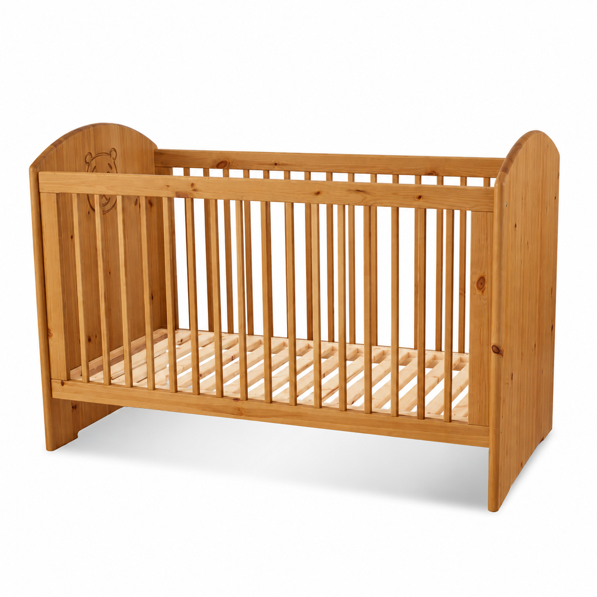 Bio Babybett 70x140cm aus Naturholz | Gitterbett aus massivem Holz | 100% Bio-Bett