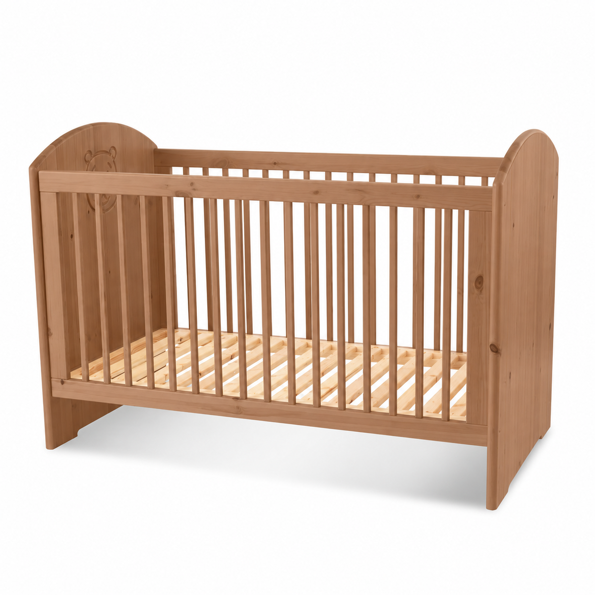 Bio Babybett 70x140cm aus Naturholz | Gitterbett aus massivem Holz | 100% Bio-Bett