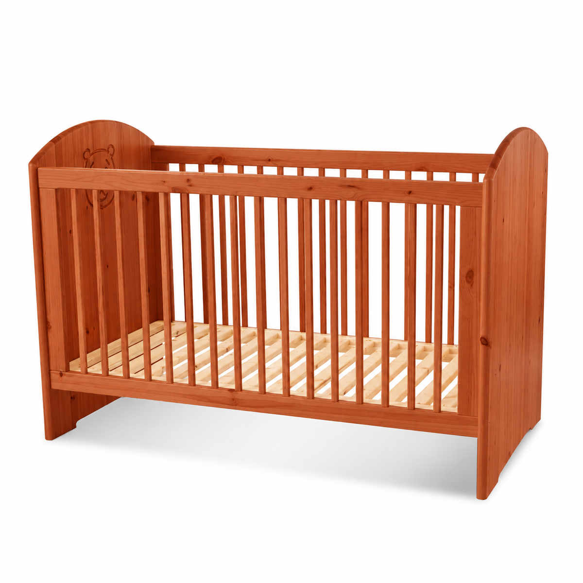 Bio Babybett 70x140cm aus Naturholz | Gitterbett aus massivem Holz | 100% Bio-Bett