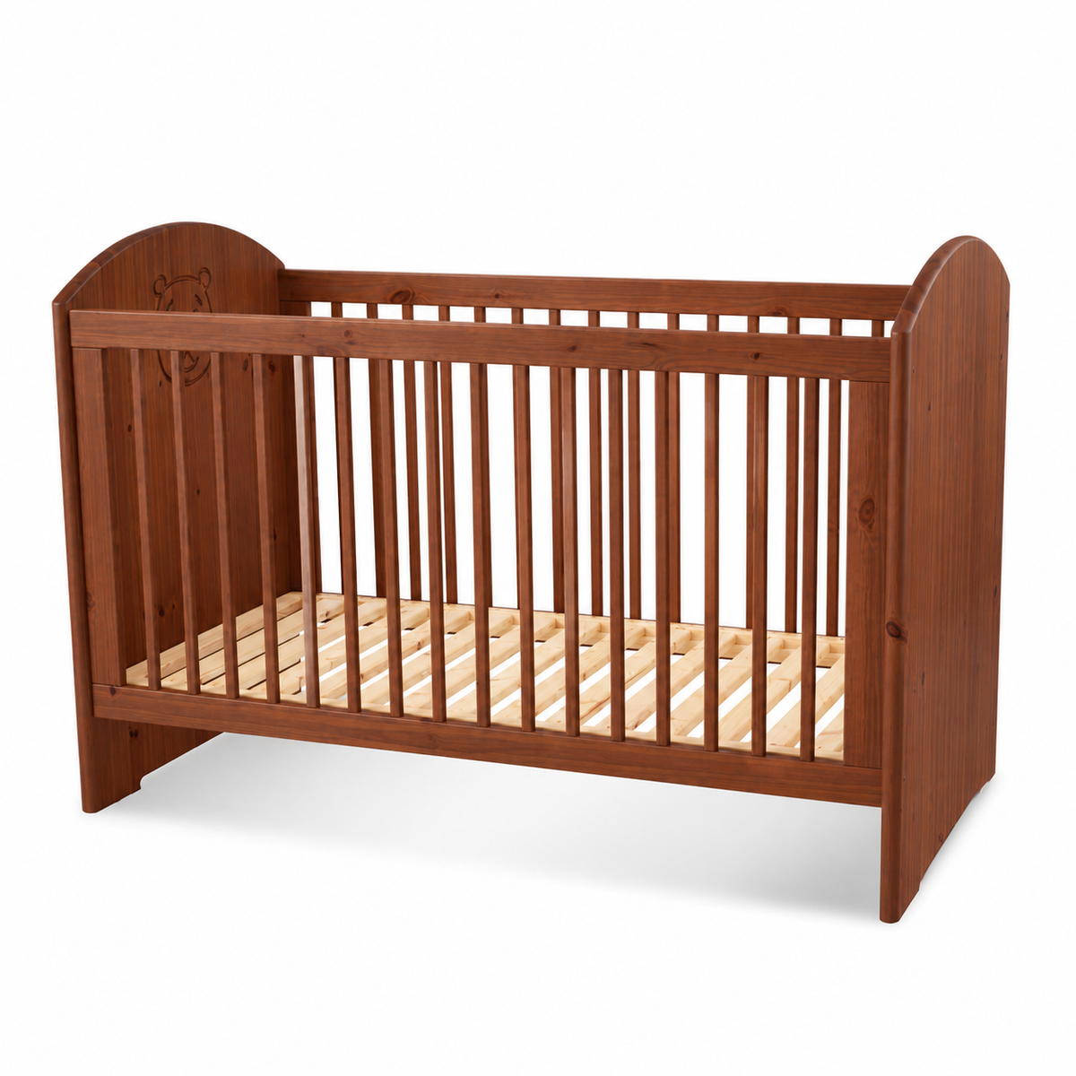 Bio Babybett 70x140cm aus Naturholz | Gitterbett aus massivem Holz | 100% Bio-Bett