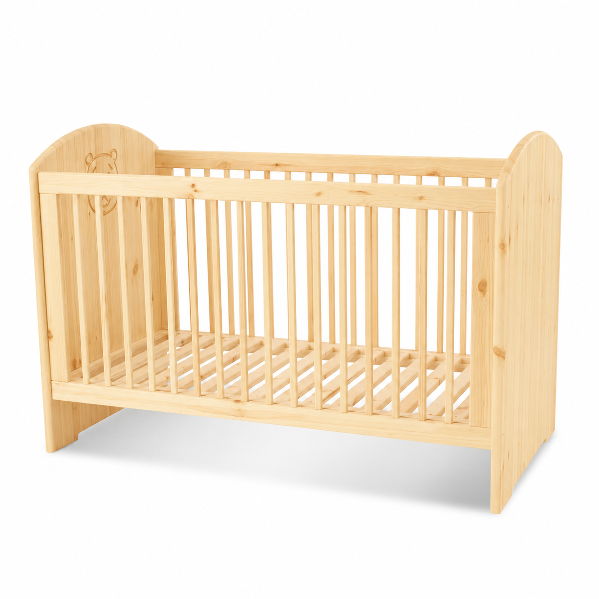 Bio Babybett 70x140cm aus Naturholz | Gitterbett aus massivem Holz | 100% Bio-Bett