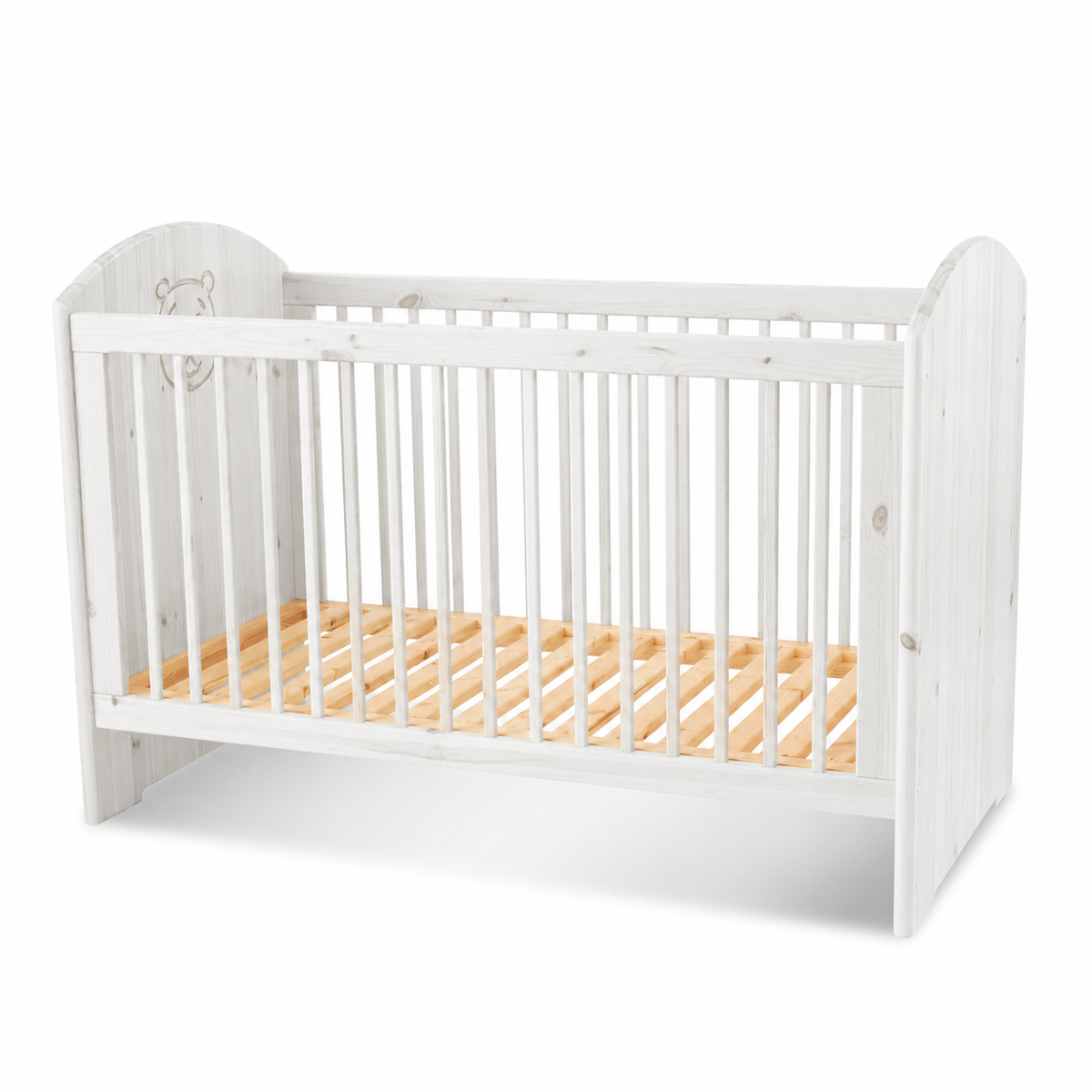 Bio Babybett 70x140cm aus Naturholz | Gitterbett aus massivem Holz | 100% Bio-Bett