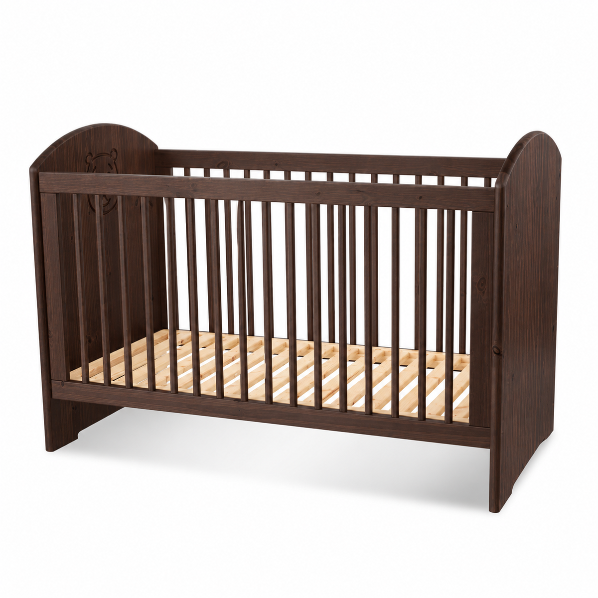 Bio Babybett 70x140cm aus Naturholz | Gitterbett aus massivem Holz | 100% Bio-Bett