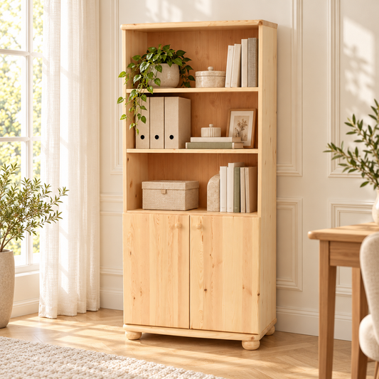 Claudia Büroschrank Aktenschrank aus Bio Kiefer | 2-Türig mit 3-Regalfächern