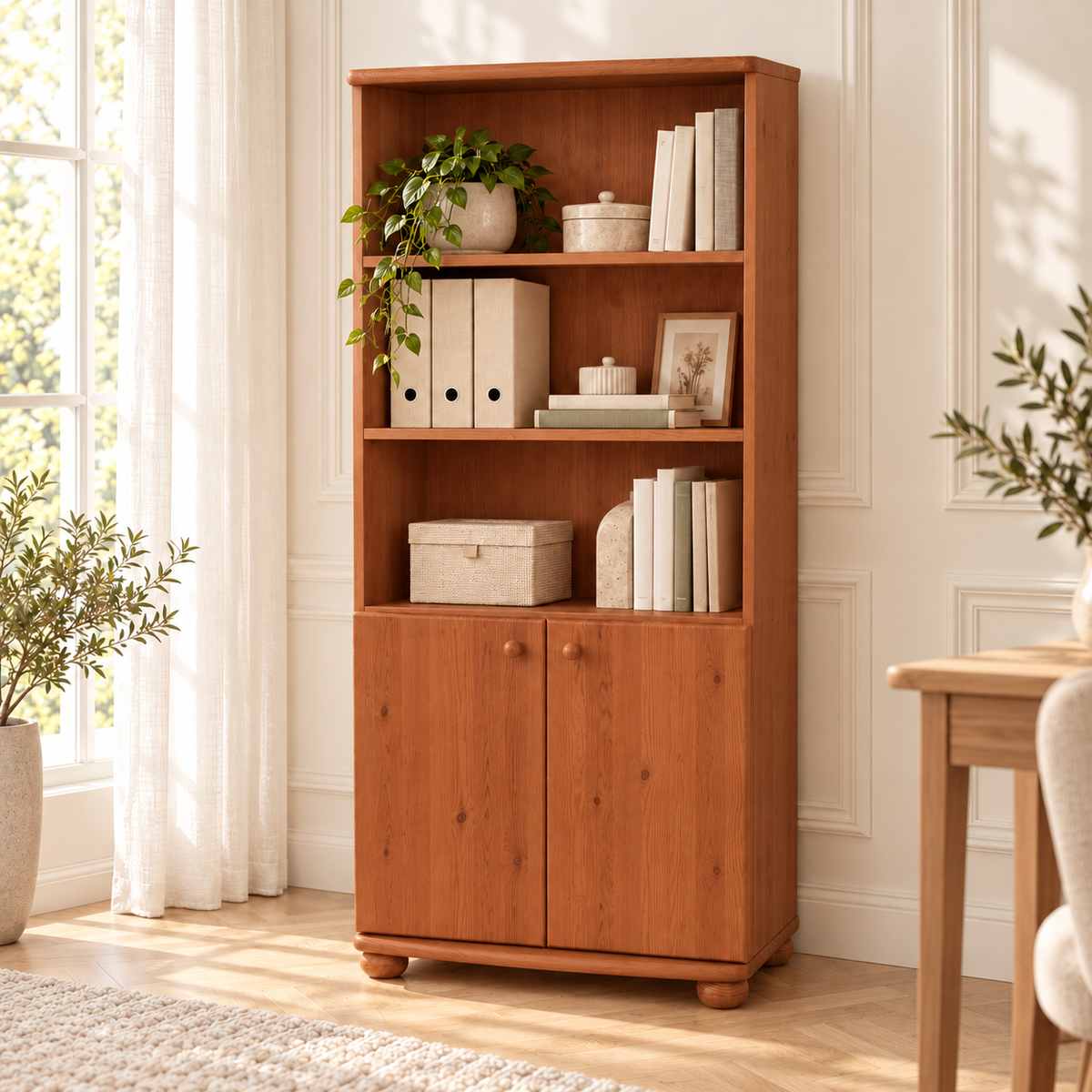 Claudia Büroschrank Aktenschrank aus Bio Kiefer | 2-Türig mit 3-Regalfächern