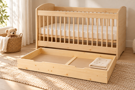 Dream Bettkasten für Babybett 70x140 cm aus Massivholz - Bio-Naturholz Qualität