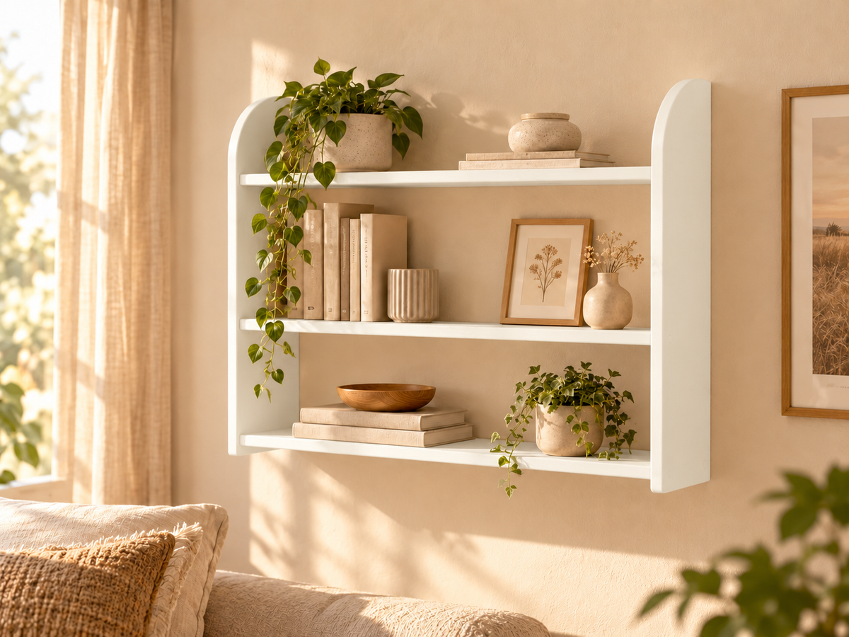 Eva Bücherregal aus Kiefer Massivholz | 3er Wandregal aus 100% Bio Holz