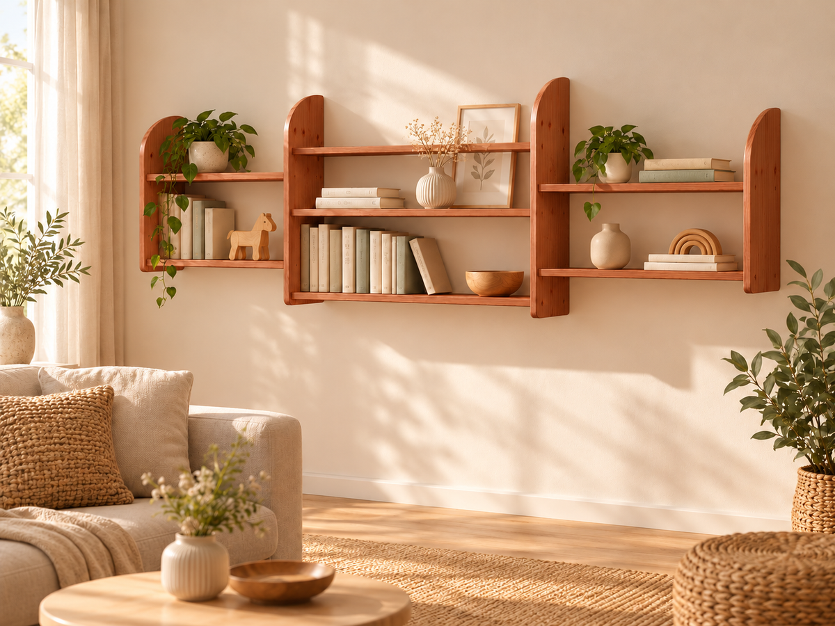 Eva Bücherregal XXL aus 100% bio Kiefer Massivholz – Bestes Wandregal für Ihr Zuhause