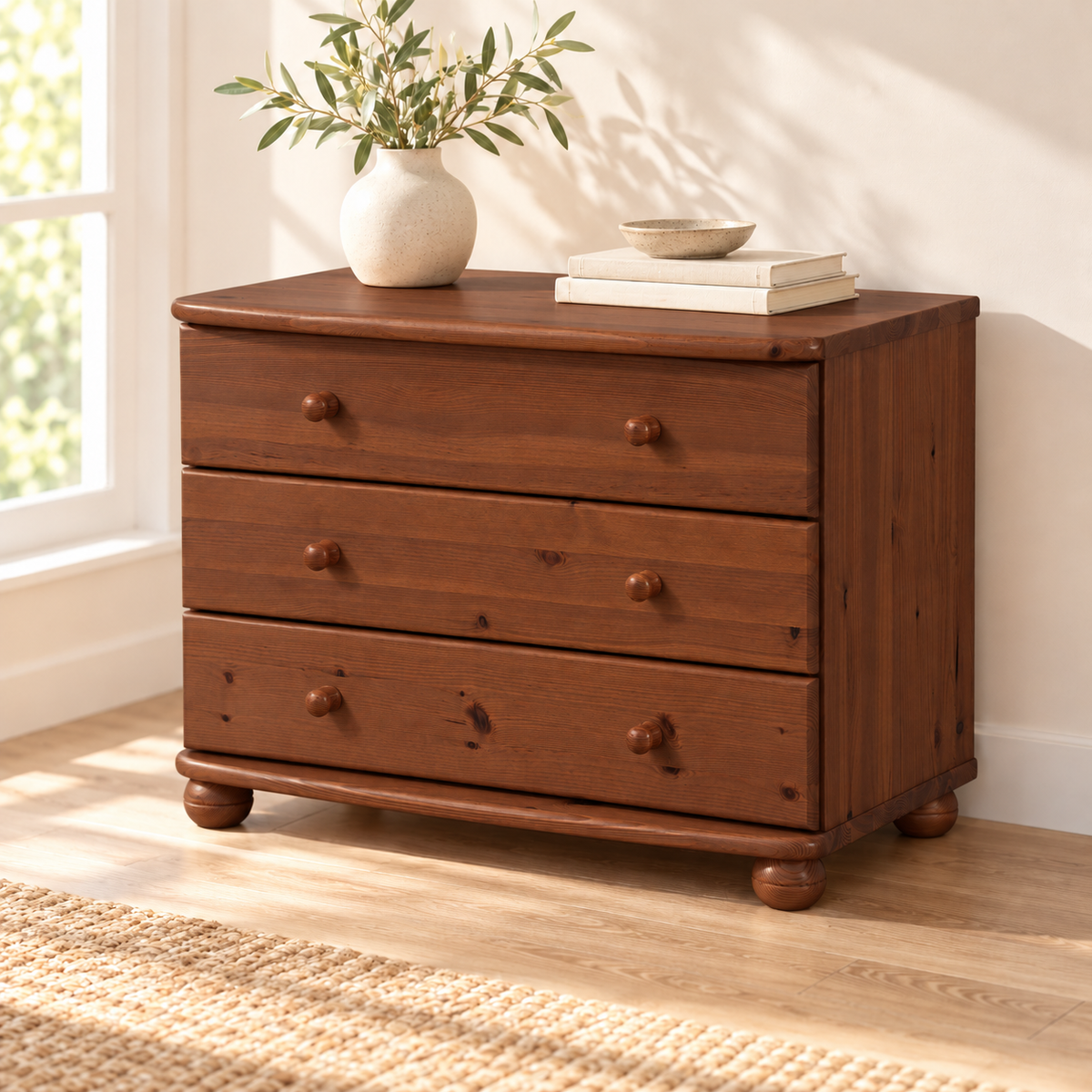 Eva Kommode Sideboard | Anrichte | 3-Schubladen | 100% Bio Massivholz
