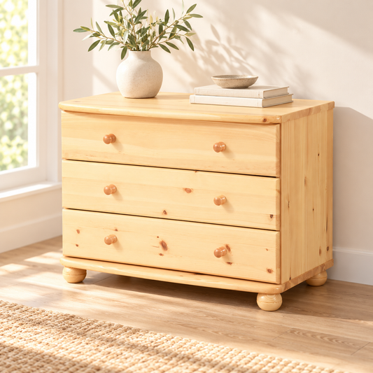 Eva Kommode Sideboard | Anrichte | 3-Schubladen | 100% Bio Massivholz