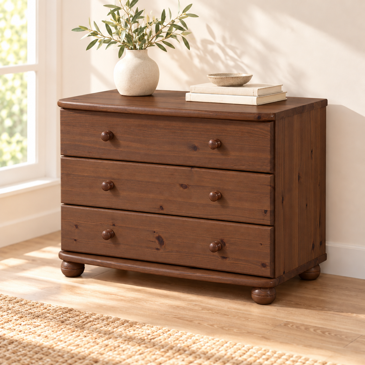 Eva Kommode Sideboard | Anrichte | 3-Schubladen | 100% Bio Massivholz