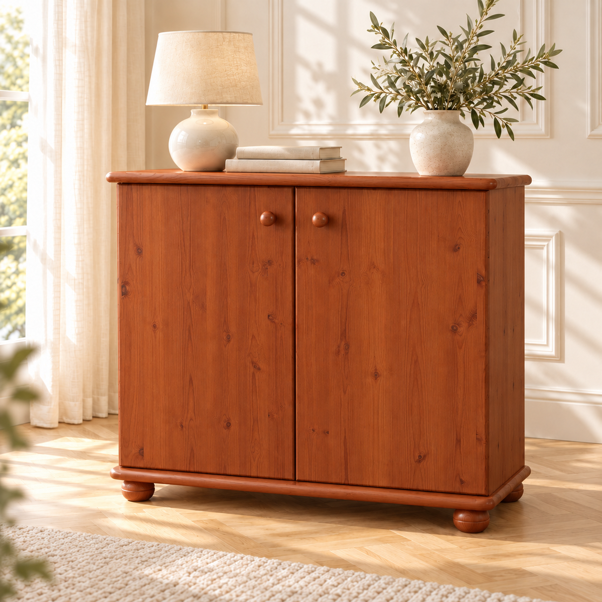 Claudia Kommode Bio Kiefer | Massivholz Sideboard | 2-Türig Anrichte aus 100% Kiefer
