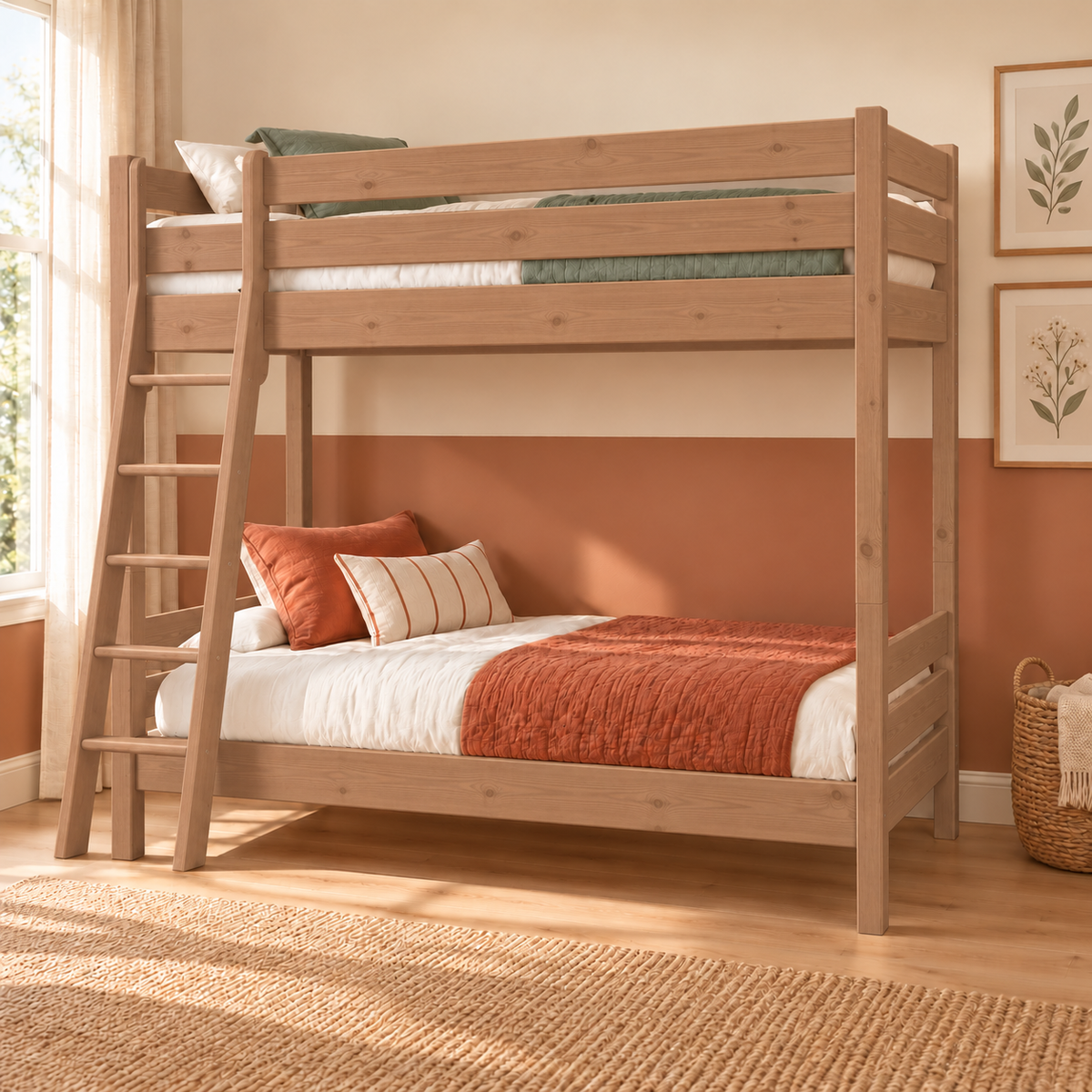 Leo Geschwisterbett 2x90x200 cm | Hochbett für Kinder | 2 Etagenbett Zwillingsbett