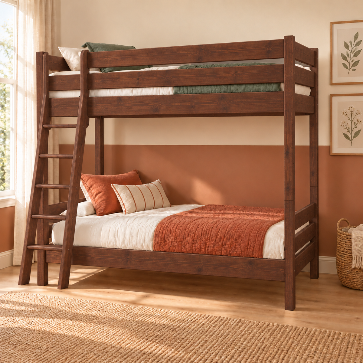 Leo Geschwisterbett 2x90x200 cm | Hochbett für Kinder | 2 Etagenbett Zwillingsbett
