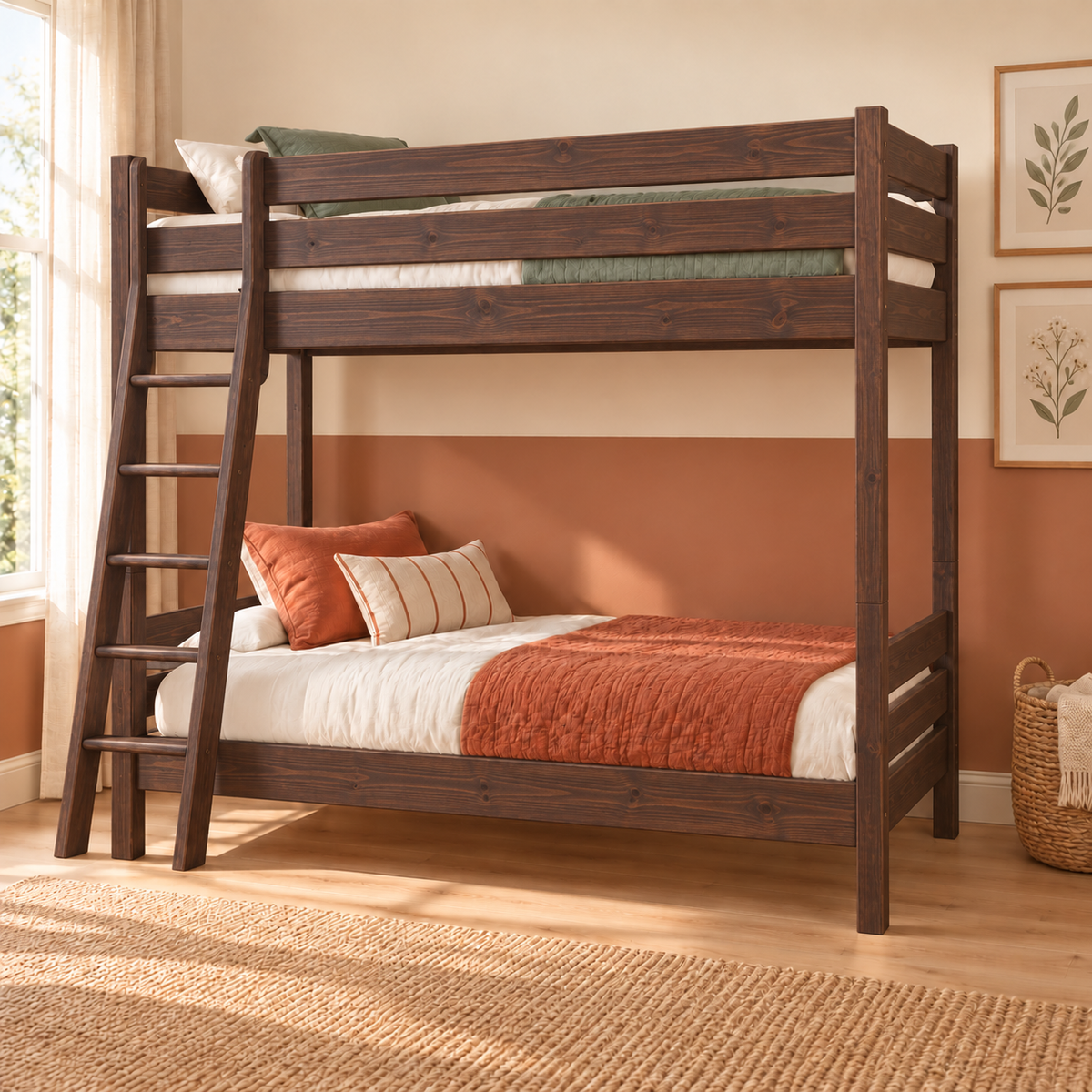 Leo Geschwisterbett 2x90x200 cm | Hochbett für Kinder | 2 Etagenbett Zwillingsbett