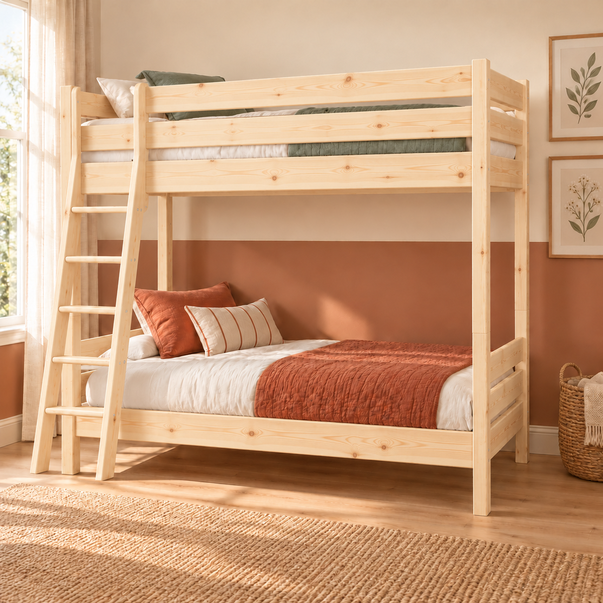 Leo Geschwisterbett 2x90x200 cm | Hochbett für Kinder | 2 Etagenbett Zwillingsbett