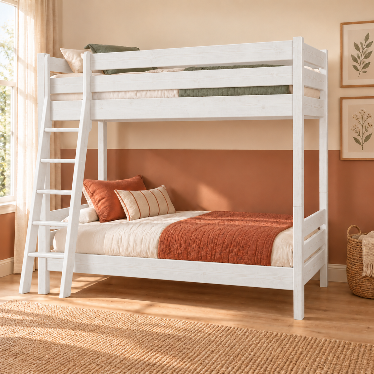 Leo Geschwisterbett 2x90x200 cm | Hochbett für Kinder | 2 Etagenbett Zwillingsbett