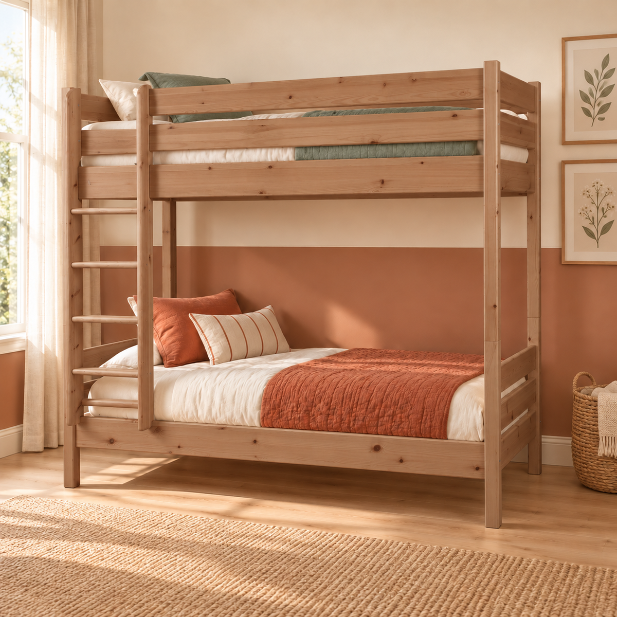 Leo Geschwisterbett 2x90x200 cm | Hochbett für Kinder | 2 Etagenbett Zwillingsbett