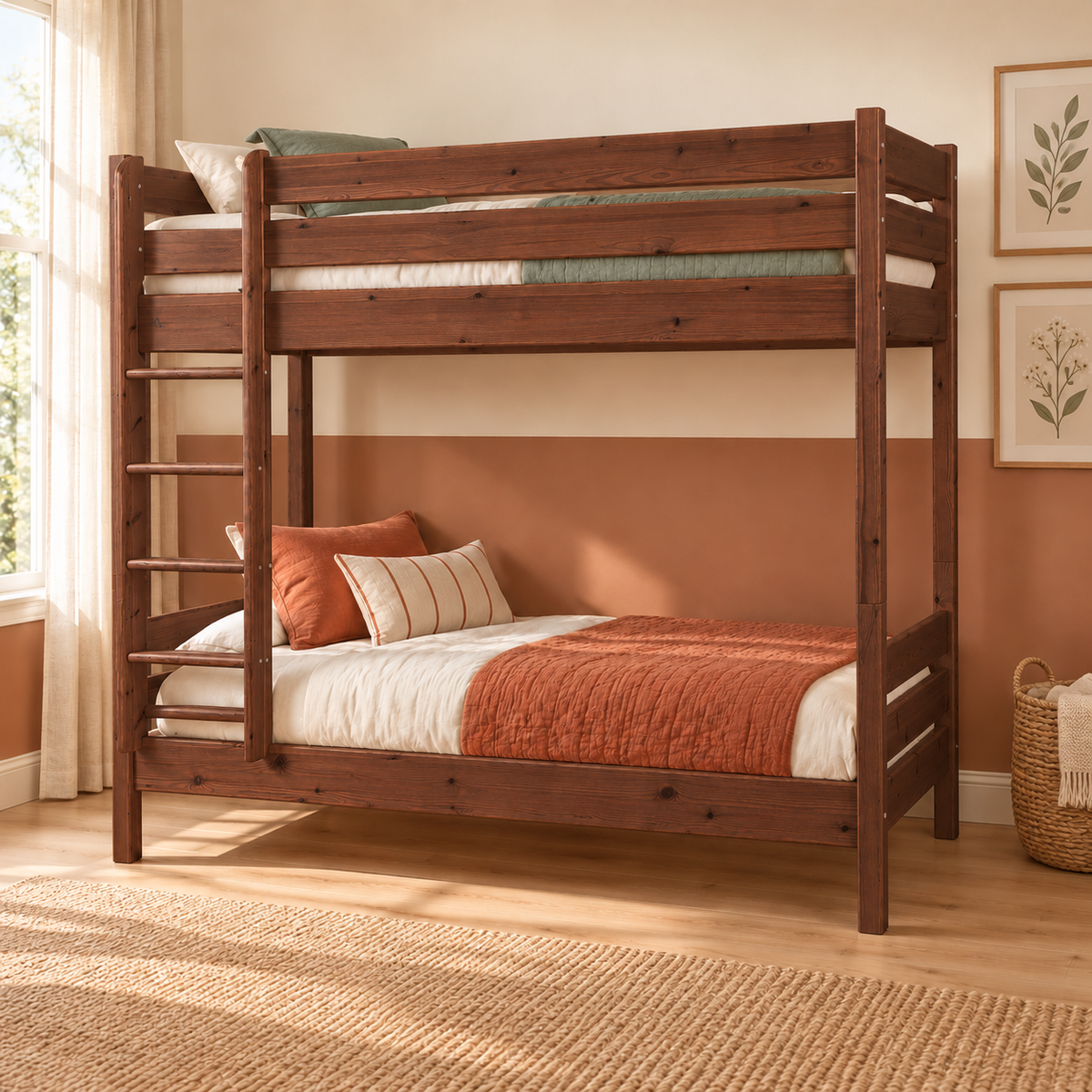 Leo Geschwisterbett 2x90x200 cm | Hochbett für Kinder | 2 Etagenbett Zwillingsbett