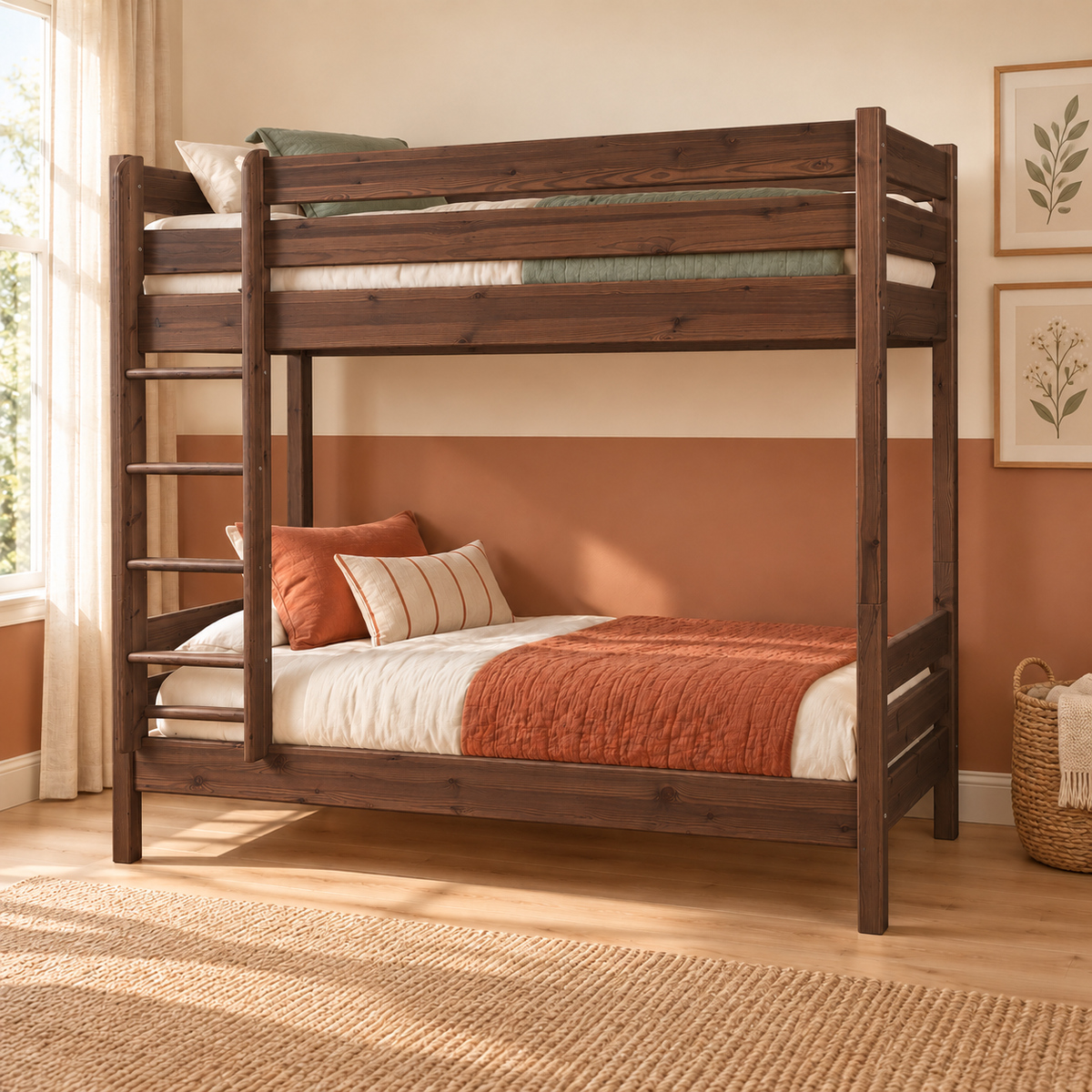 Leo Geschwisterbett 2x90x200 cm | Hochbett für Kinder | 2 Etagenbett Zwillingsbett