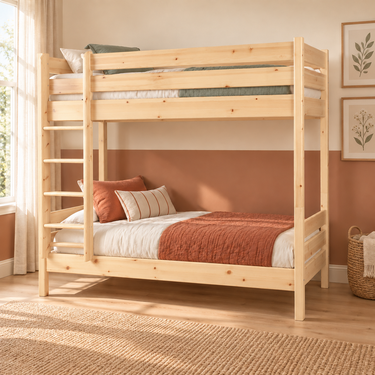 Leo Geschwisterbett 2x90x200 cm | Hochbett für Kinder | 2 Etagenbett Zwillingsbett