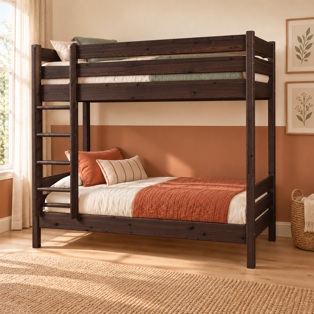 Leo Geschwisterbett 2x90x200 cm | Hochbett für Kinder | 2 Etagenbett Zwillingsbett
