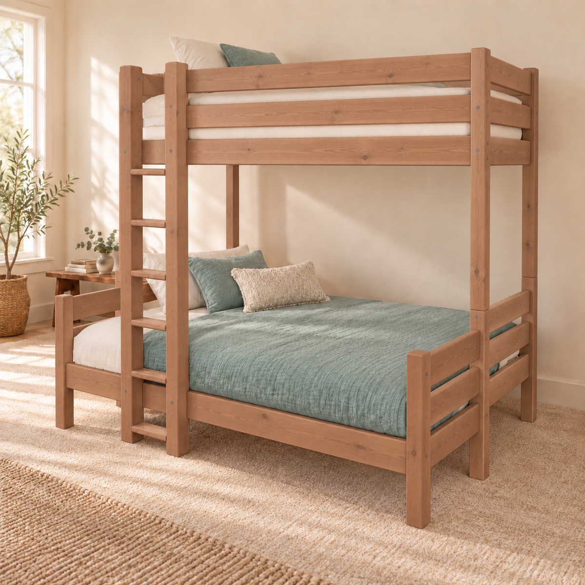 Leo Geschwisterbett Hochbett 90x200/140x200cm | 2 Etagenbett für Kinder