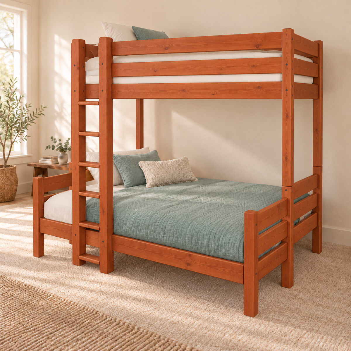 Leo Geschwisterbett Hochbett 90x200/140x200cm | 2 Etagenbett für Kinder