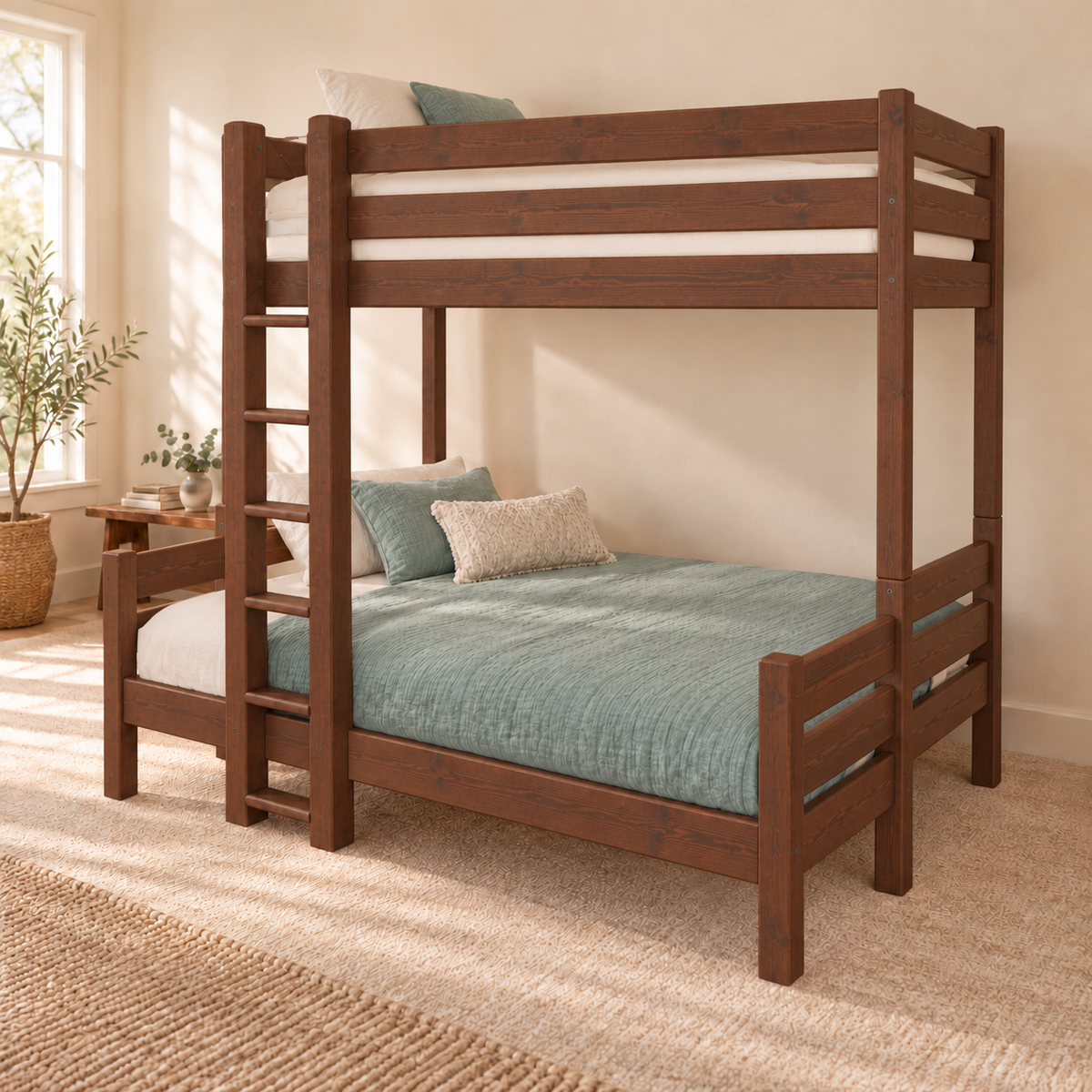 Leo Geschwisterbett Hochbett 90x200/140x200cm | 2 Etagenbett für Kinder