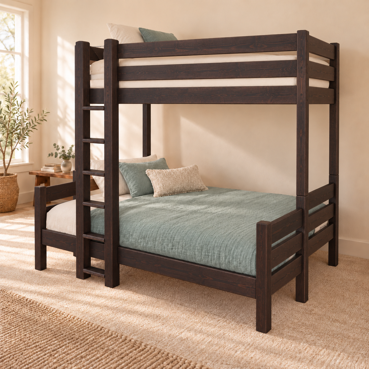 Leo Geschwisterbett Hochbett 90x200/140x200cm | 2 Etagenbett für Kinder