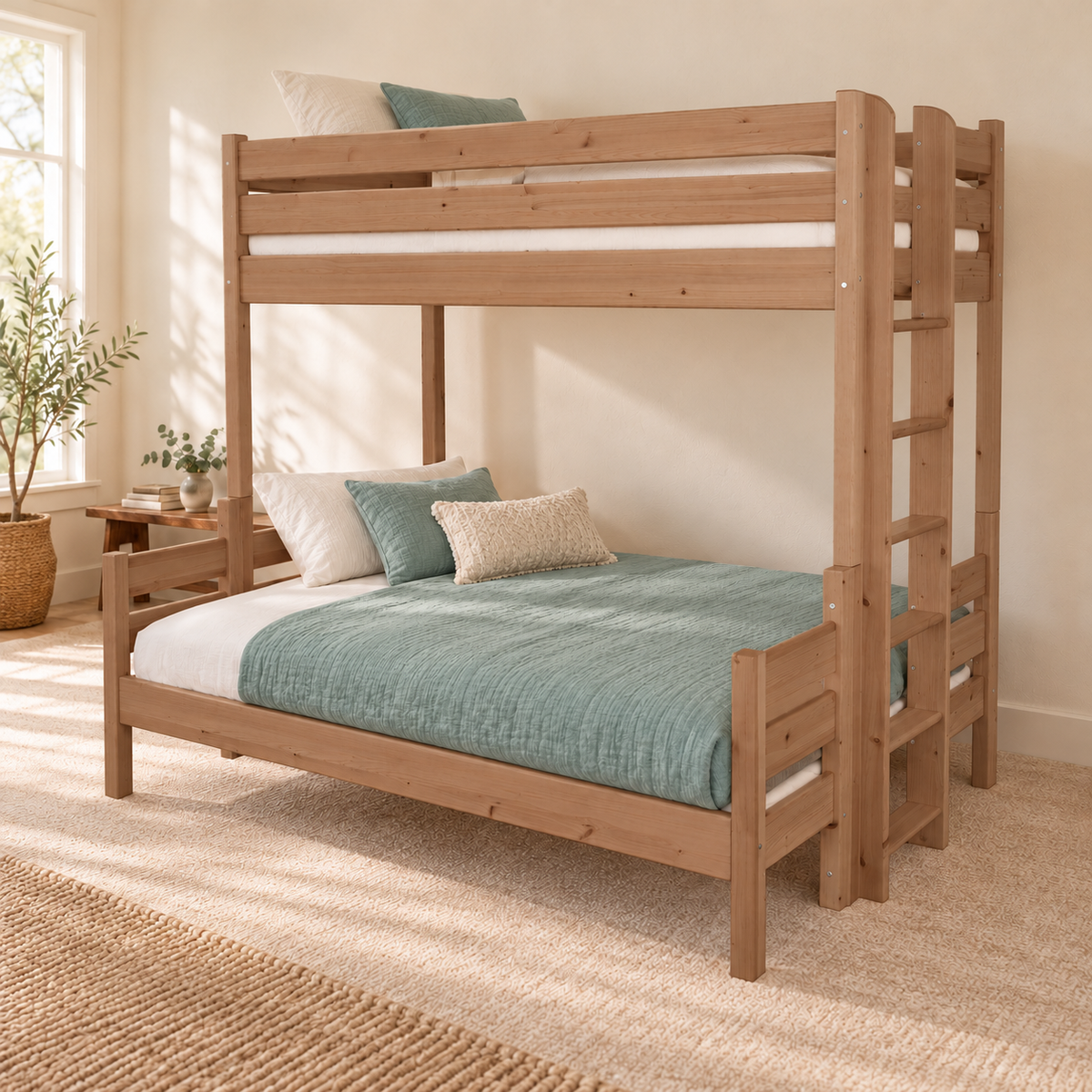 Leo Geschwisterbett Hochbett 90x200/140x200cm | 2 Etagenbett für Kinder