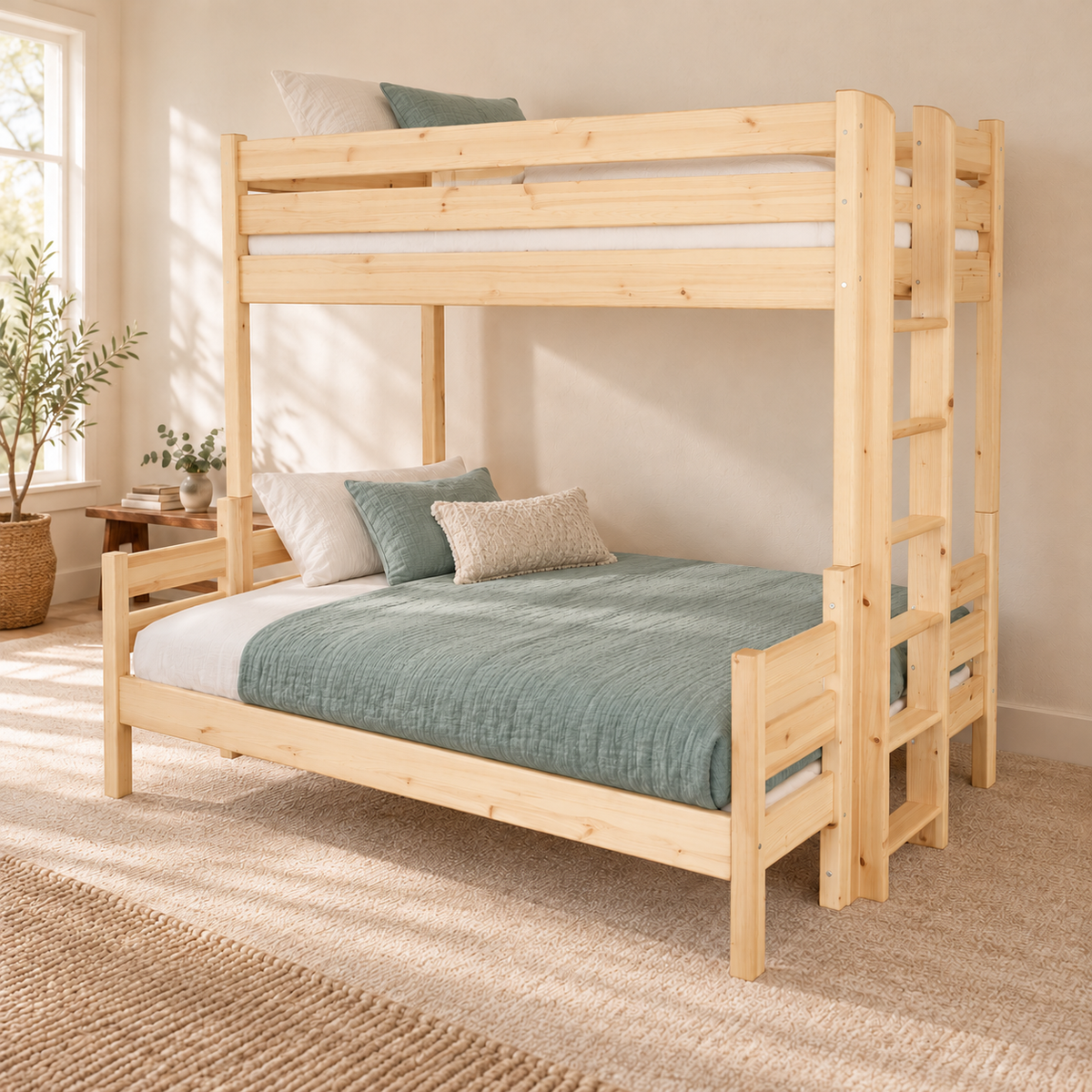 Leo Geschwisterbett Hochbett 90x200/140x200cm | 2 Etagenbett für Kinder