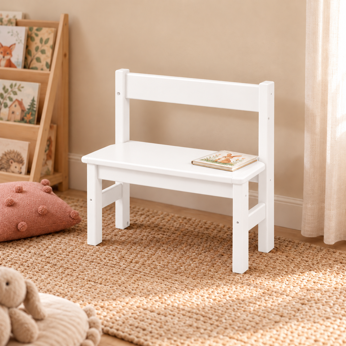 Leo Kinder-Bank Sitzbank aus Kiefer Massivholz | 100% Bio - perfekte Leo Kinderbank Kiefer Massivholz