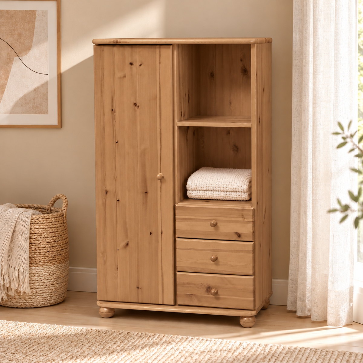 Leo Kommode Bio Massivholz Kiefer für Leo-Galeriebett | 100% Nachhaltige Qualität
