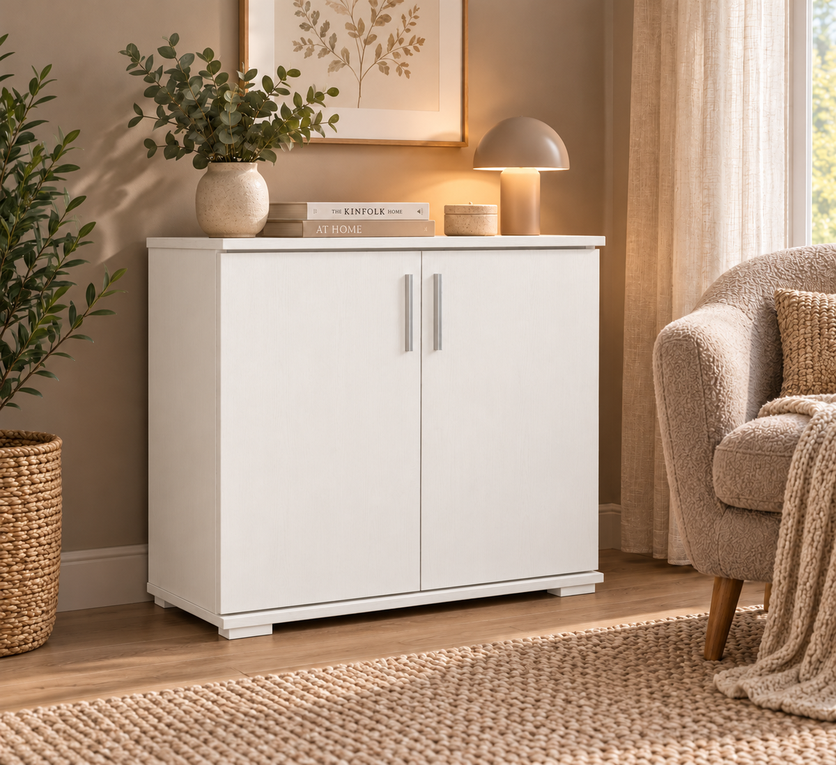 Nobis Kommode Massivholz | Sideboard 2-türig aus 100% Bio Kiefer | 74cm hoch