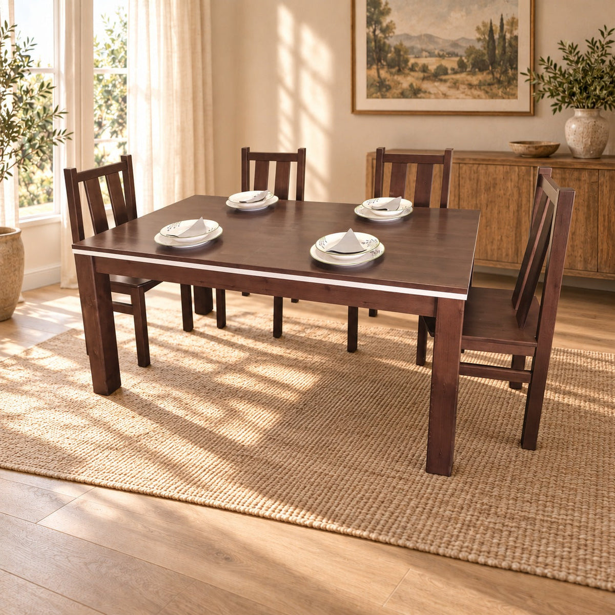 Nobis Ausziehbarer Esstisch Kiefer Massivholz 170/220 cm für 8+2 Personen | 100% Bio
