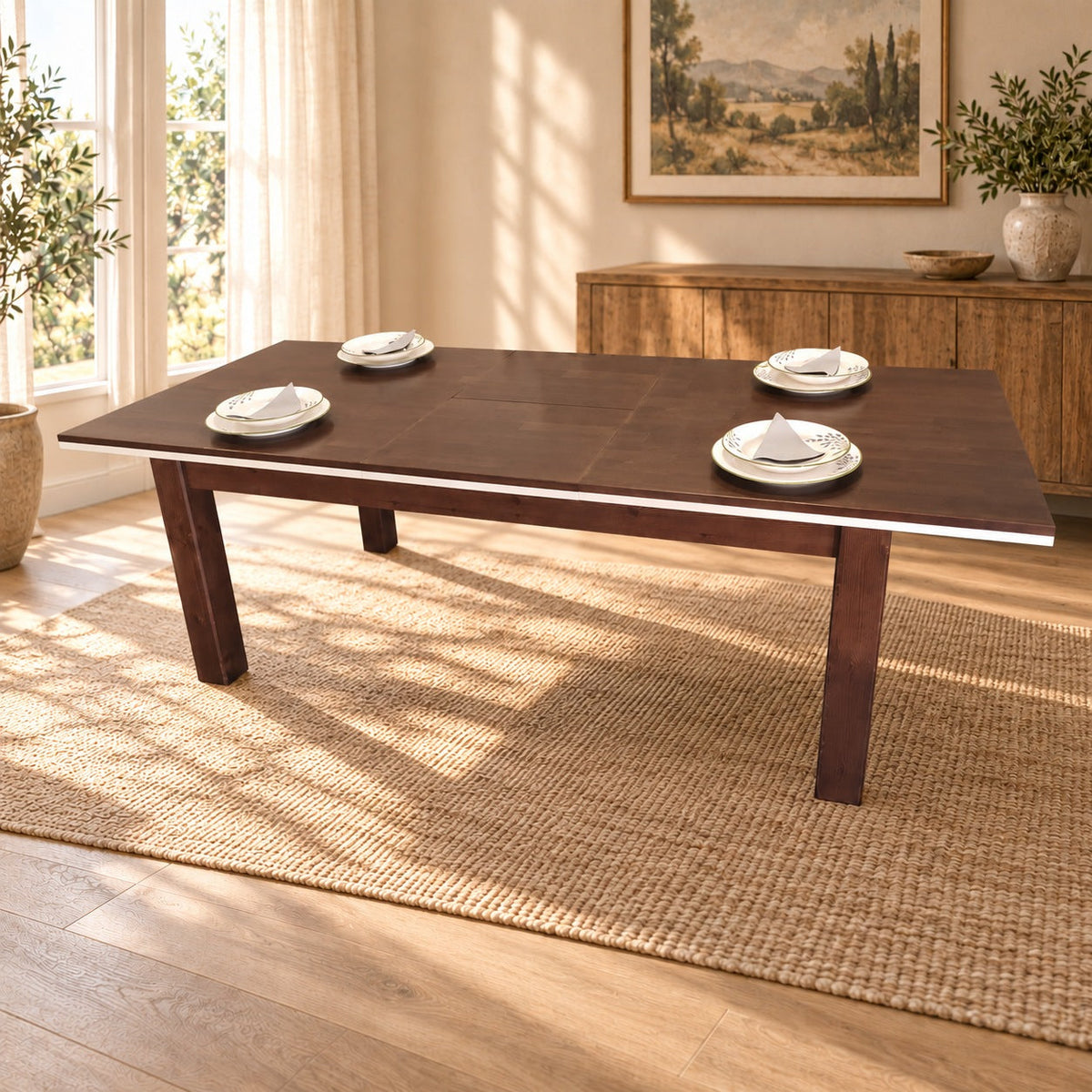 Nobis Ausziehbarer Esstisch Kiefer Massivholz 170/220 cm für 8+2 Personen | 100% Bio