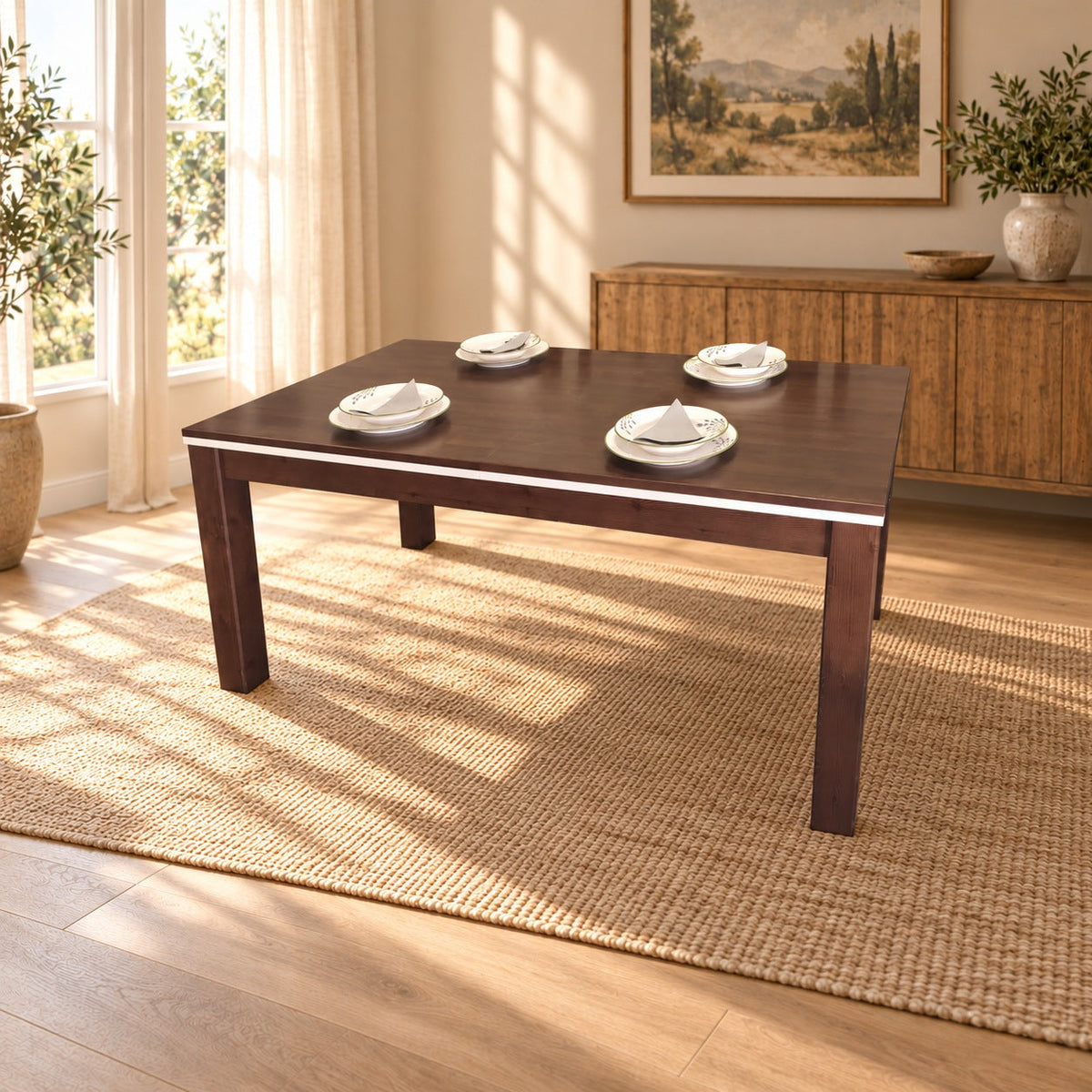 Nobis Ausziehbarer Esstisch Kiefer Massivholz 170/220 cm für 8+2 Personen | 100% Bio