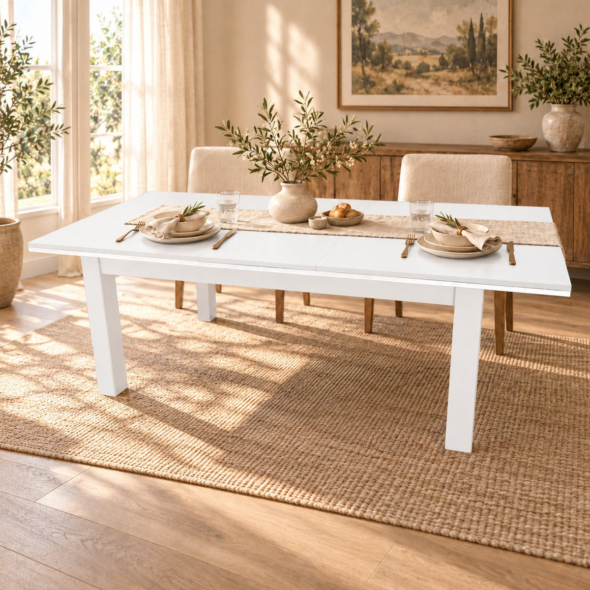 Nobis Ausziehbarer Esstisch Kiefer Massivholz 170/220 cm für 8+2 Personen | 100% Bio
