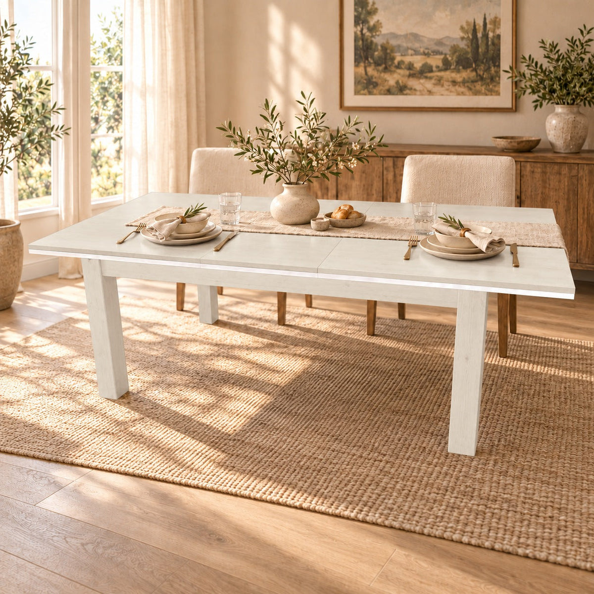 Nobis Ausziehbarer Esstisch Kiefer Massivholz 170/220 cm für 8+2 Personen | 100% Bio