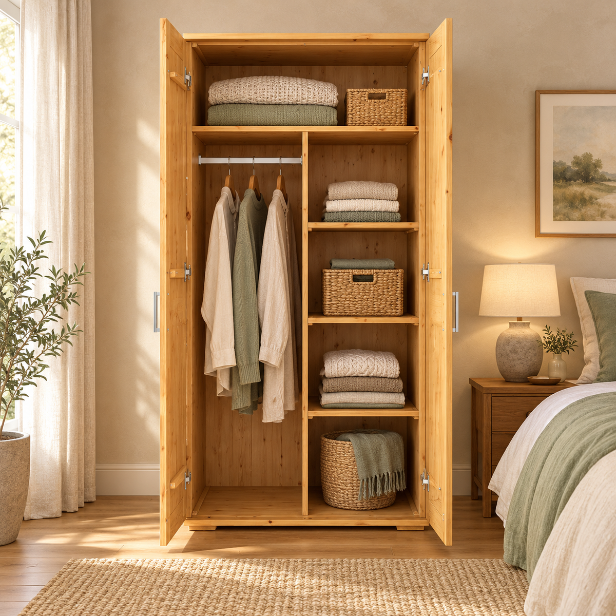 Nobis Spiegeltürenschrank Bio Kiefer – Funktionalität trifft auf zeitloses Design
