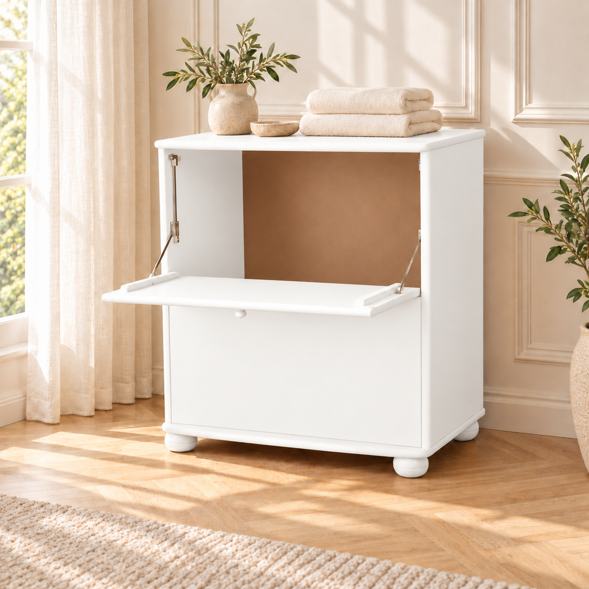 Claudia Wäscheschrank Kiefer Massivholz - Wäschebox Kommode aus 100% Bio-Material