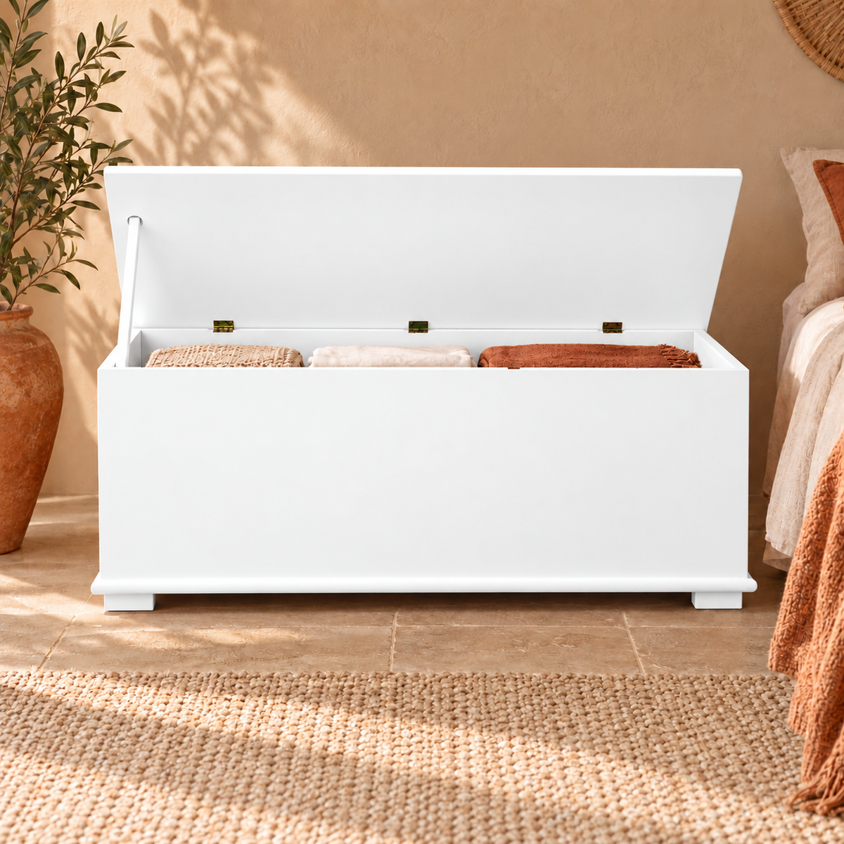 Vanessa Wäscheschrank Bio Kiefer Massivholz - Wäschebox Kommode aus 100% Bio Holz