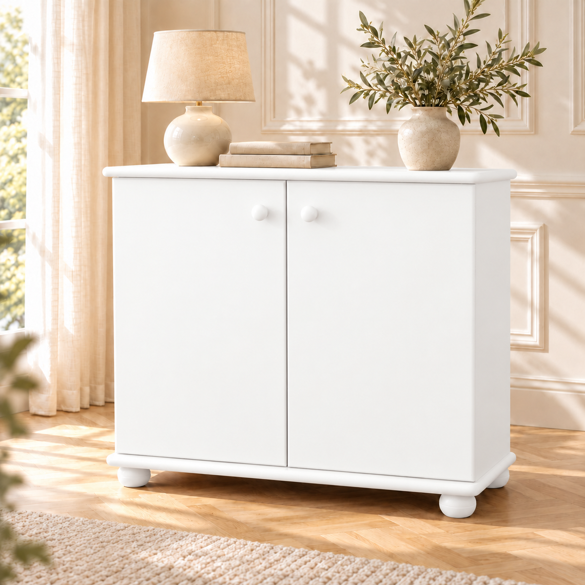 Claudia Kommode Bio Kiefer | Massivholz Sideboard | 2-Türig Anrichte aus 100% Kiefer