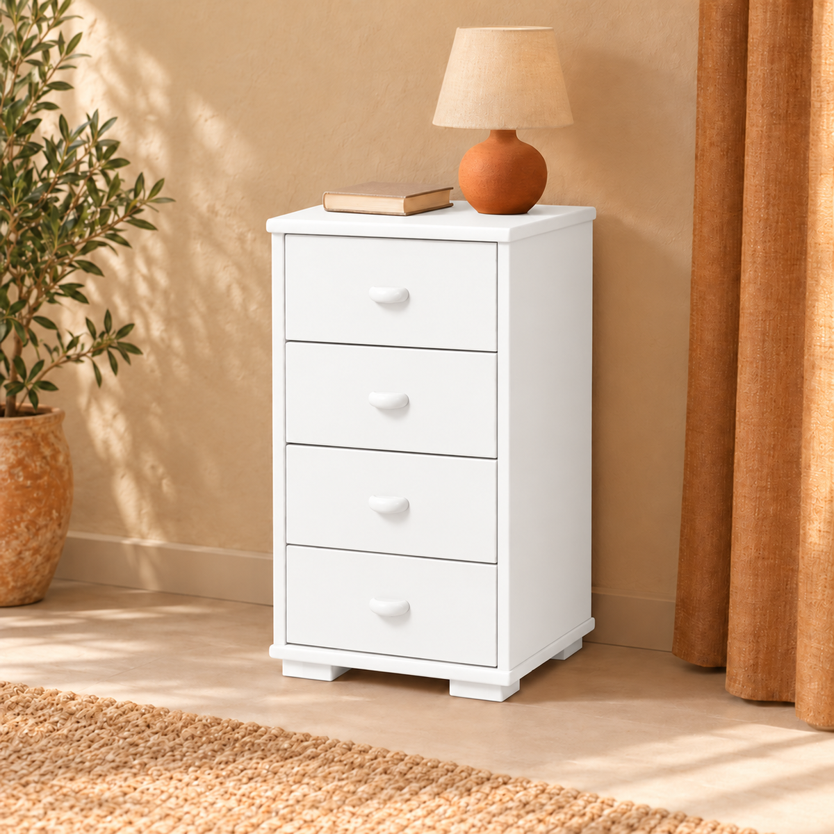 Vanessa Kommode Massivholz | 4-Schubladen Sideboard aus 100% Bio Kiefer
