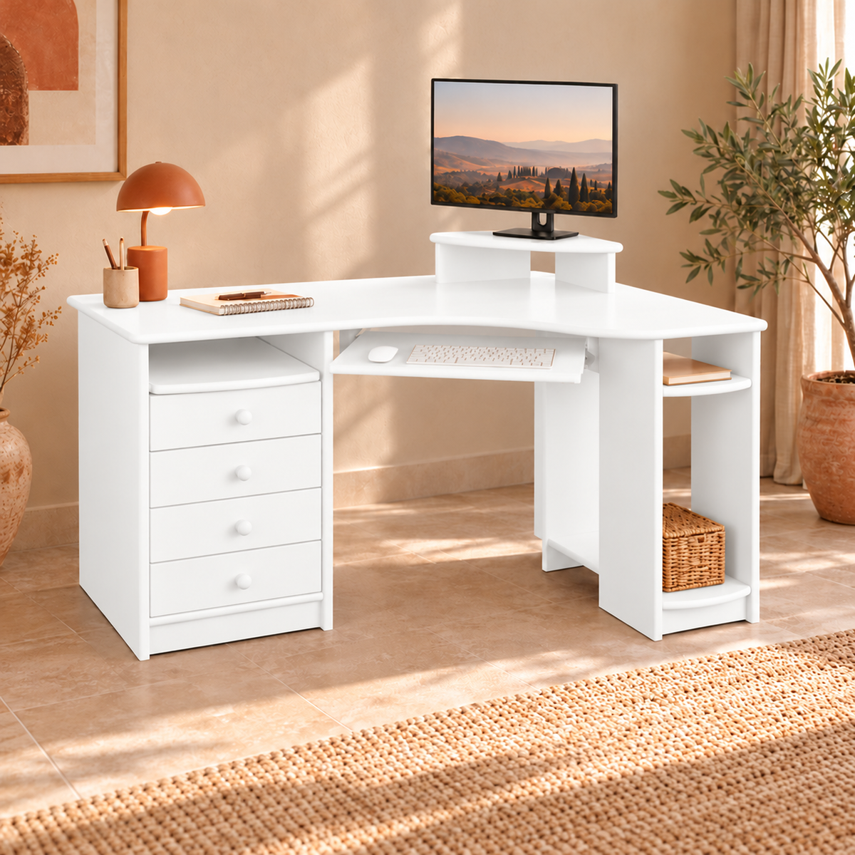 Eck-Schreibtisch aus Kiefer L – Ergonomisch, nachhaltig und stilvoll