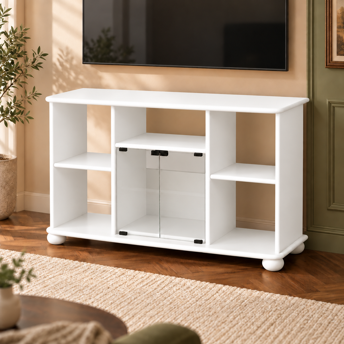 Anika TV-Schrank aus Kiefernholz 125 x 77 cm | 100% Bio Massivholz