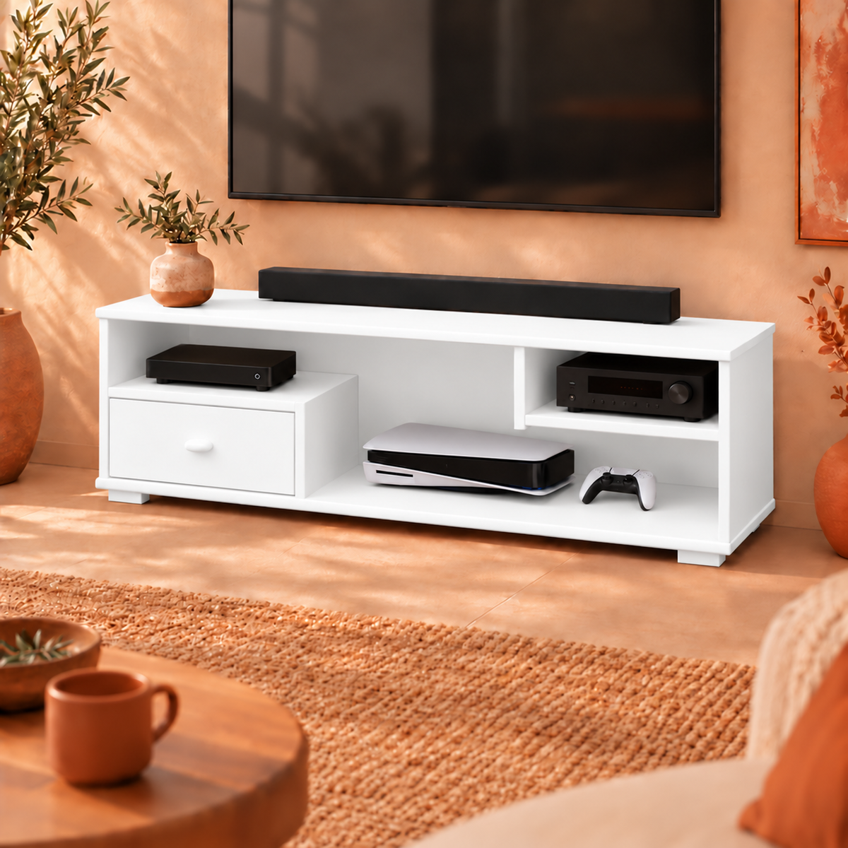 Vanessa TV-Schrank Bio Kiefer Massivholz mit 1-Schublade