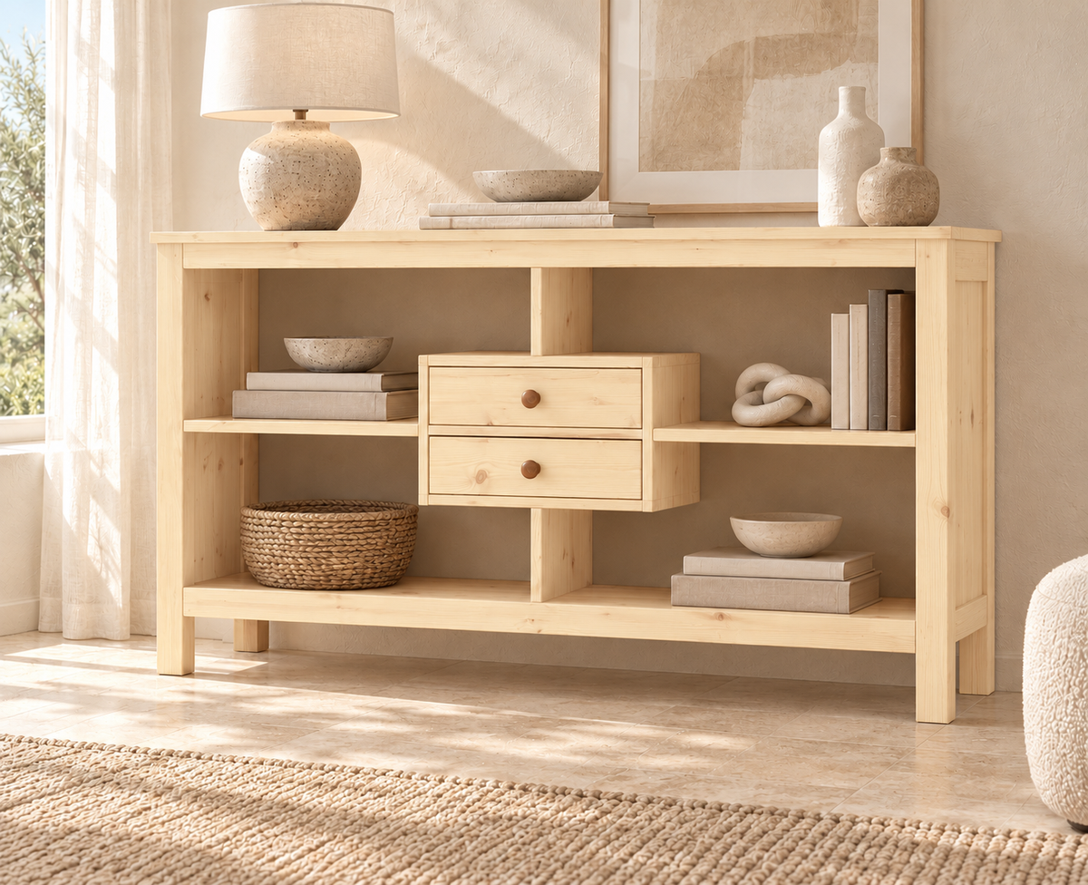 Silage Kommode aus Bio Kiefernholz – Premium Line mit 2 Schubladen für stilvollen Stauraum