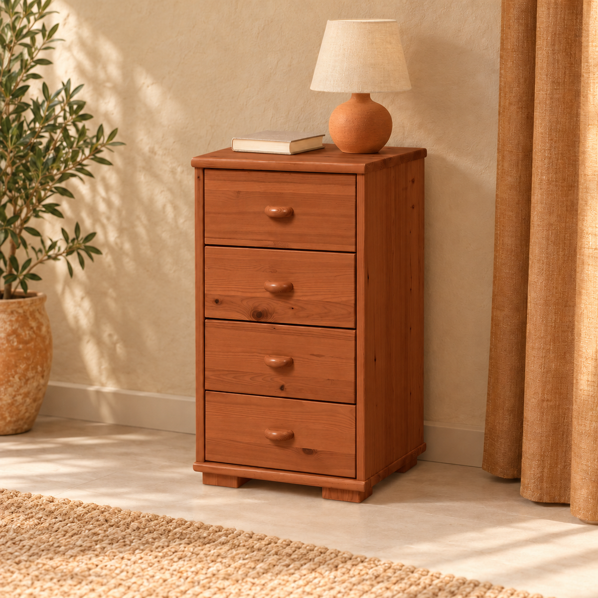 Vanessa Kommode Massivholz | 4-Schubladen Sideboard aus 100% Bio Kiefer